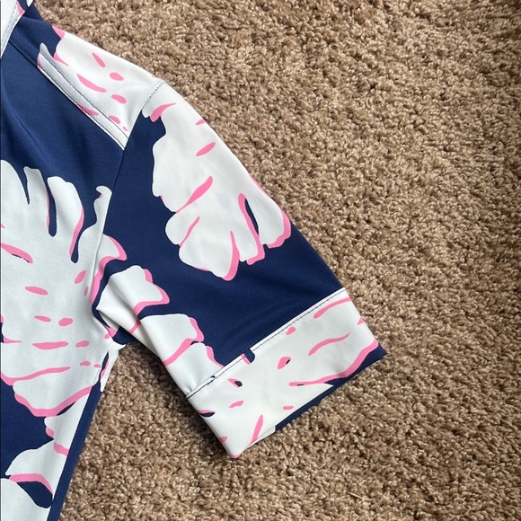 Tori Richard Navy Leaf Print Nightgown - Picture 4 of 7